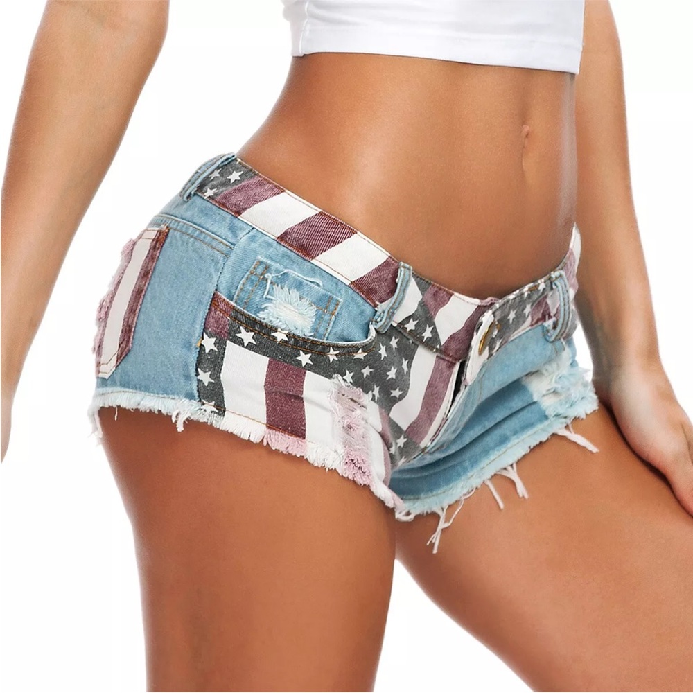 NWT Fourth of July Denim Booty Shorts -Independence Day